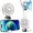 White, variant on Portable Handheld Fan,  Operated Fan with Base, 8 Hours, Digital Display, 5 Speeds, 90? Ajustable,  Mini Fan for Outdoor Indoor