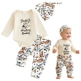 thumbnail image 5 of Kogui Boy Baby Outfits Newborn Newborn Baby Boy Clothes Plaid Letter Print Long Sleeve Hoodies + Long Pants Fall Winter Outfits Set 0 3 6 9 12 18 24 Months,(Beige 0-3 Months), 5 of 9