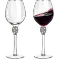 thumbnail image 1 of 2 Pieces Rhinestone Red Wine Glass - Tulip Shaped Diamond Wine Glasses For Celebrations H Tw, 1 of 3