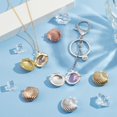 thumbnail image 4 of 12pcs Shell Locket Charms 3 Colors Photo Frame Charm Memorial Collection Charm Brass Locket Charms Pendants for DIY Summer DIY Necklace Jewelry Bracelet Jewelry Keychain Making, 4 of 5