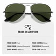 thumbnail image 5 of Ray-Ban RB3025 AVIATOR CLASSIC POLARIZED Pilot Shaped Sunglasses for Men & Women - Includes Official Rayban Eyewear Kit - Ideal Formal & Casual Wear Sunglasses - G-15 Green Lens, 5 of 7