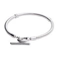 thumbnail image 3 of Pandora Sterling Silver Women's Moments T-Bar Snake Chain Charm Bracelet, 3 of 4