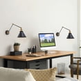thumbnail image 3 of LNC Plug in Wall Sconces Set of 2, Industrial Swing Arm Wall Lamps, Plug-in or Hardwired Bedside Reading Lights, Black Metal Wall Light Fixtures for Bedroom, Living Room, Office, 3 of 14