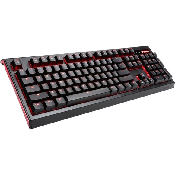 RAPOO VPRO V500L Mechanical Gaming Keyboard, Red Switches, Red LED, Aluminum Frame, 6 ft. Braided Cable Wire