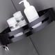 thumbnail image 4 of Estante de almacenamiento de ducha sin perforaciones Estantes de almacenamiento de esquina de baño de aleación de aluminio para el hogar Triangular Negro, 4 of 5