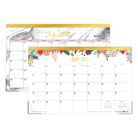 Blue Sky 17" x 11" Desk Pad Calendar, July 2018-June 2019
