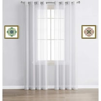 Warm Home Designs Pair of 2 Extra Long Size 54" (Width) x 120" (Length) White Sheer Window Curtains. K White 120