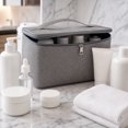 thumbnail image 4 of Makeup Organizer Storage Bag Organizer for Travel and Bathroom Use Gray Oxford Cloth Travel Toiletry Organizer, 4 of 6