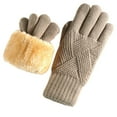 thumbnail image 3 of Hellosay Winter Gloves Women Knit Thermal Warm Fleece Lined Christmas Gifts Khaki, 3 of 4