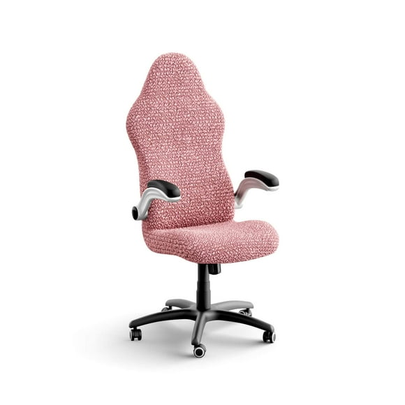 PAULATO BY GA.I.CO. Office & Gaming Chair Slipcover - Stretch Computer Desk Seat Cover with Zipper - Fabric Slipcovers - 1-Piece Form Fit Cover - Microfibra Collection - Coral Pink (Of