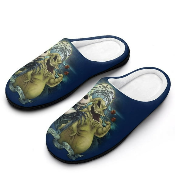 The Nightmare Before Christmas Slippers for Women Cotton Slippers Soft Printed House Shoes Home Bedroom Indoor Slippers 7-8(39-40)