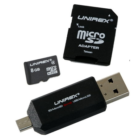 MicroSD 8GB Class 6 w/SD Adapter: 4 in 1 Adapter