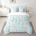 thumbnail image 2 of Feelyou Cute Butterfly Animal Bedding Comforter Set 7pcs for Child, Kawaii Cartoon Flower King Bedding Sets, Dreamy Princess Style Reversible Bed Sheets, Breathable Home Decor, 2 of 8