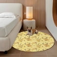 thumbnail image 2 of Summer Bees Round Area Rug 7Ft Washable Circle Rugs for Dorm Laundry Room, Pastoral Garden Yellow Honey Watercolor Non-Slip Carpet Floor Mats Indoor Outdoor Carpet Runner Aesthetic Home Decor, 2 of 8