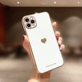 thumbnail image 2 of for iPhone 11 Pro Max Case for Girl Women Cute Love-Heart Luxury Bling Soft Back Cover Raised Full Camera Protection Bumper Silicone Shockproof Phone Case for iPhone 11 Pro Max, White, 2 of 13