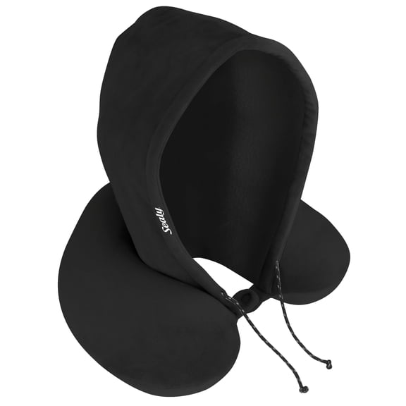 Sealy Round Memory Foam Neck Pillow, Black