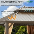 thumbnail image 7 of GAZEBETER 14' X 22' Permanent Hardtop Gazebo, Outdoor Galvanized Steel Double Roof Pavilion Pergola Canopy with Aluminum Frame and Privacy Curtains for Garden Patio,Patio Backyard,Deck and Lawns, 7 of 7