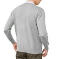 thumbnail image 2 of Men's V-Neck Knit Sweater Long Sleeve Solid Color Classic Fit Casual Pullover, 2 of 4