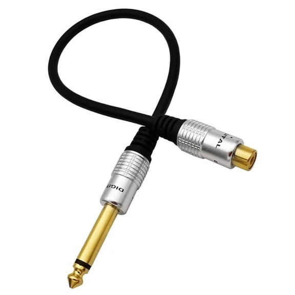 Audio Cable 6.35mm 1/4 TS Mono- Male to RCA Male to Female Cord for Phono- Speaker Mixer Audio AUX- Adapter Connector