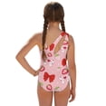 thumbnail image 2 of POLERO Girls' Cute Strawberry & Bow Print One-Piece Swimsuit with Mesh Cover Up Skirt - Quick Dry, Padded Swimwear for Beach & Pool Vacations (7-18 Years), 2 of 10