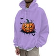 thumbnail image 2 of Halloween Pumpkin Hoodies for Men 2025 Spooky Pumpkin Graphic Hooded Sweatshirt Halloween Pullover Tops, 2 of 5