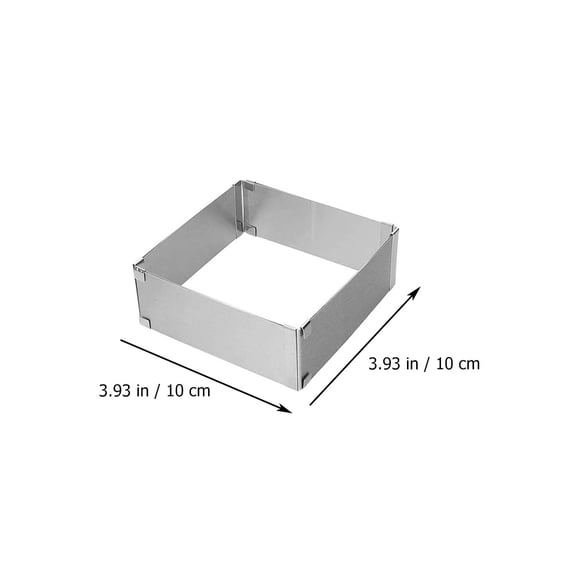 Luxshiny Set of 2 Adjustable Square Cake Pans Non-Stick Stainless Steel Bakeware for Easy Baking