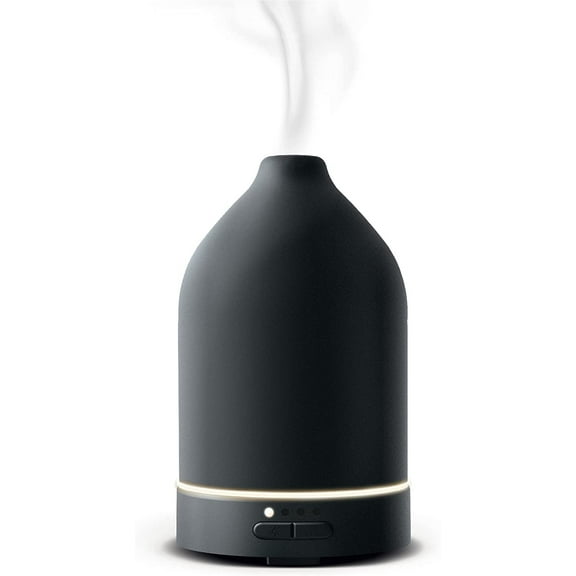 Brookstone Ceramic Diffuser Essential Oil Diffuser 60ml Tank Black, Add Your Own Scent