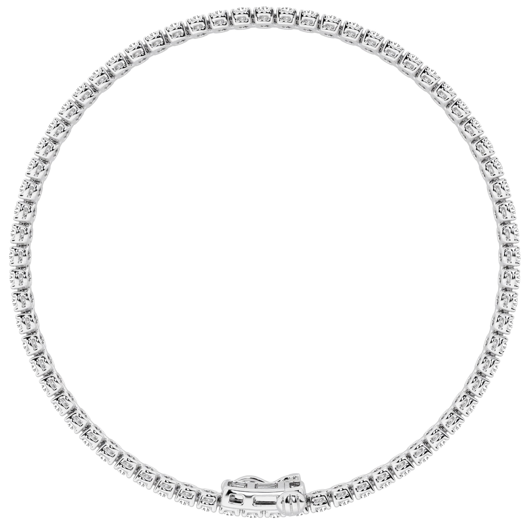 Unique Moments Women's 3 Carat T.W. Round Lab Grown Diamond Tennis Bracelet Sterling Silver