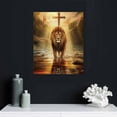 thumbnail image 4 of Nawypu Lion And Lamb Wall Art Vintage Framed Artwork Lion Of Judah Wall Art Canvas Abstract Painting Christian Posters Decorations For Bedroom Framed, 4 of 4