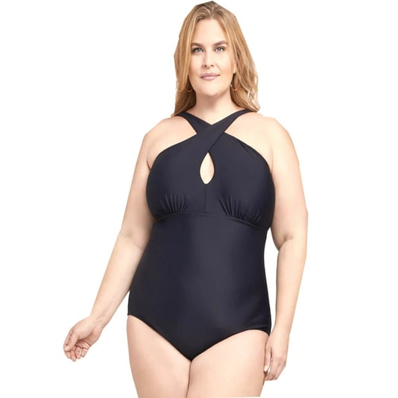 Lysa Swim Kylie High Neck One Piece Swimsuit - Plus Size 18W - 20W