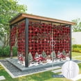 thumbnail image 6 of Outdoor Curtains for Patio Waterproof, Red Plaid Christmas Outdoor Privacy Panels Grommet, Xmas Snowman Truck Snowflake Tree Balls Blackout Outside Curtains for Porch/Cabana 54"x108", 1 Panel, 6 of 8