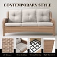 thumbnail image 5 of Giantfurnni Wicker Patio Sofa, Outdoor 3-Seat Sofa with Cushions for Porch Balcony Patio, 5 of 8