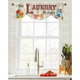 thumbnail image 3 of Tie Up Valance Curtain for Kitchen, Laundry Room Clothes on Vintage Yellown Rod Pocket Short Curtains Adjustable Tie-Up Shade Valances, Washing Machine Window Treatment for Bathroom Living Room Bedroom, 3 of 7