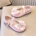 thumbnail image 3 of Dakaela 6M-11Y Toddler Girl Mary Jane Dress Shoes Comfortable Bow Ballet Flats School Uniform Wedding Party Princess Leather Shoes Pink, 3 of 8