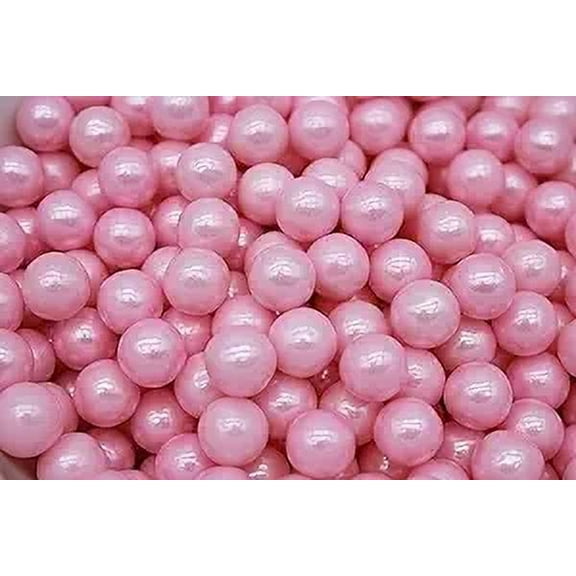 Light Pearl Pink Edible Candy Beads 8 Ounce SIZE: 7MM For Decorating Wedding Cakes-Gemstone Candy For Parties-100% Edible