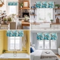 thumbnail image 5 of Vintage Teal Valance Curtain Sea Turtle Coral Starfish Marine Life Nautical Window Valances Rod Pocket Short Curtains Window Treatments for Kitchen Bedroom Bathroom Laundry 42" x 18", 5 of 9