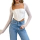 thumbnail image 1 of Txlixc Blusa de mujer, blusa de manga larga, blusa de pecho bajo, blusa de ombligo recortada Txlixc moda, 1 of 8