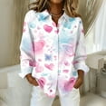 thumbnail image 5 of Fgvctg Valentine's Day Button Down Shirt for Women Long Sleeve Cotton Blouses Soft Date Day Love Heart Print Shirts Plus Size Collared Business Casual Outfits White 2XL, 5 of 5