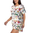 thumbnail image 2 of Qekee Alpaca Flower Women's Pajama Set Short Sleeve Sleepwear Summer Home Wear with Pockets Soft Short Sleeve Shirt - Alpaca Flower, 2 of 9