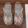 thumbnail image 6 of WEIGFI Toddler Baby Girls Sandals Butterfly Breathable Jelly Soft Sole Fashion Summer Open Toe Adjustable Strap Adorable Beach Shoes,White,3.5-4 Years, 6 of 8