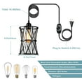 thumbnail image 2 of Farmhouse Pendant Lighting, Outdoor Swag Lamp with Plug in Cord and On/Off Dimmer Switch, Hanging Light Fixture with Clear Glass Lampshade for Dining Room Bedroom Foyer Hallway Kitchen Island, 2 of 7