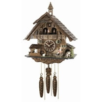 Cuckoo Clock Black forest house with music, moving seesaw