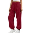 thumbnail image 2 of MYAOYINo Boundaries Womens Athletic Sweatpants High Waist Cuffed Joggers with Side Pockets, 2 of 6