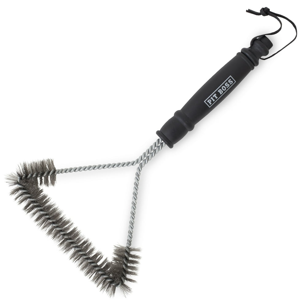 Pit Boss 12" Woven Wire Barbecue Grill Brush w/ NoSlip Handle Cleaner