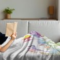 thumbnail image 3 of Floral Soft Flannel Fleece Throw Blanket, Silhouette Look Color Change Floral Modern Watercolor Prairie Spring Look, Cozy Plush for Indoor and Outdoor Use, 60" x 80", Multicolor, by Ambesonne, 3 of 5