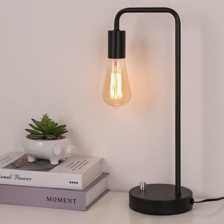 Industrial Nightstand Lamp for Bedroom, Living Room