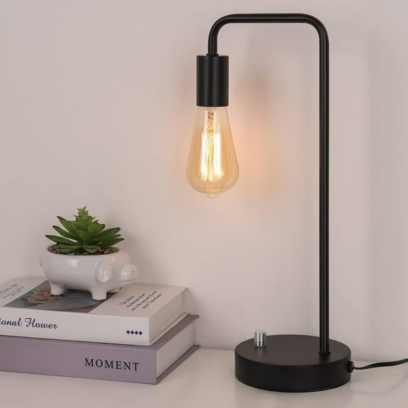 Industrial Nightstand Lamp for Bedroom, Living Room