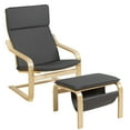 thumbnail image 1 of Costway Relax Lounge Chair & Padded Ottoman Set w/ Magazine Rack Gray, 1 of 10
