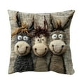 thumbnail image 2 of Eolstice Short Lint Pillow Cover, Cute Three Donkeys Embroidery for Decorative Throw Pillowcase, Sturdy and Entertaining for Sofa Bedroom Living Room Home Decoration(K), 2 of 6