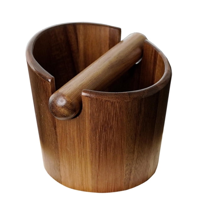 Cubo de madera para café expreso, cubo para café expreso, cubo para café expreso, base antideslizante, cubo para posos de café, multifunción para